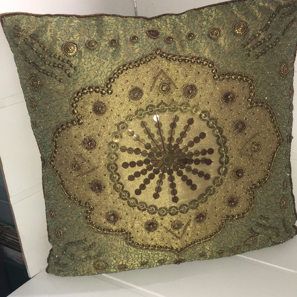 Chico Vintage bead/jewelry embellished decorative pillow.